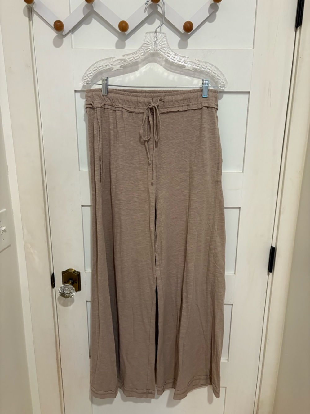 Zenana 100% cotton Taupe Two-Piece Lounge Pantsuit - Picture 2 of 15